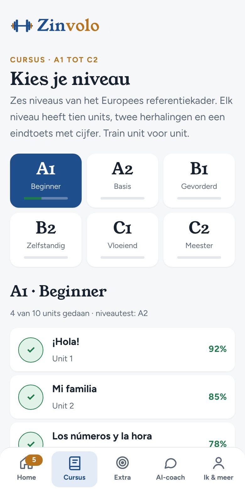 Kies je niveau en unit