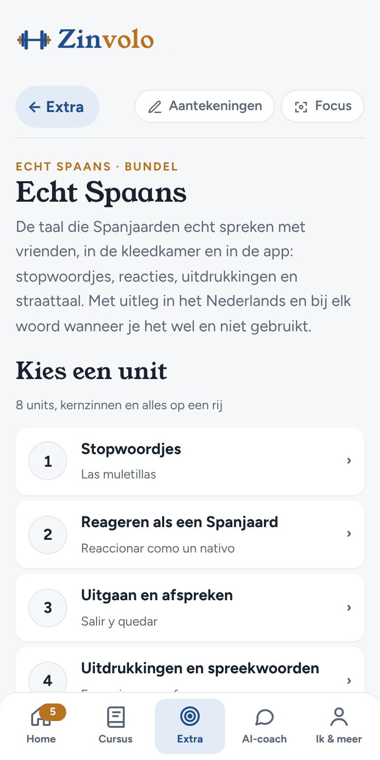 Zo ziet Echt Spaans eruit in de app