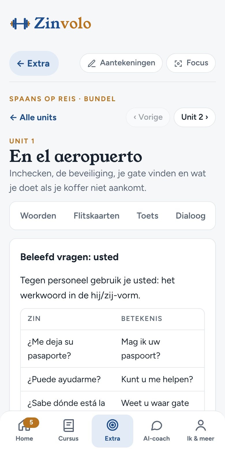 Uitleg bij elke unit