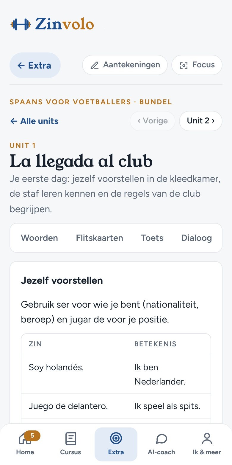 Uitleg bij elke unit